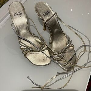 Stuart Weitzman Metallic Strappy Sandals